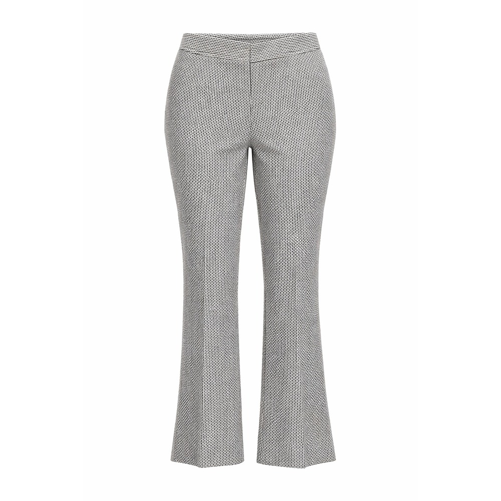 QL2 Quellue Due Pants Women 44 IT US 8 Textured Flare Italy Tailored Old Money
